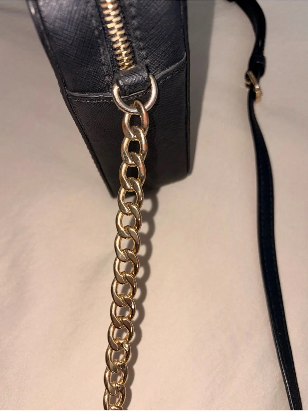 Michael Kors Black Crossbody with Gold Chain Strap